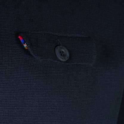 Merc London Button Through Knit Cardigan Navy