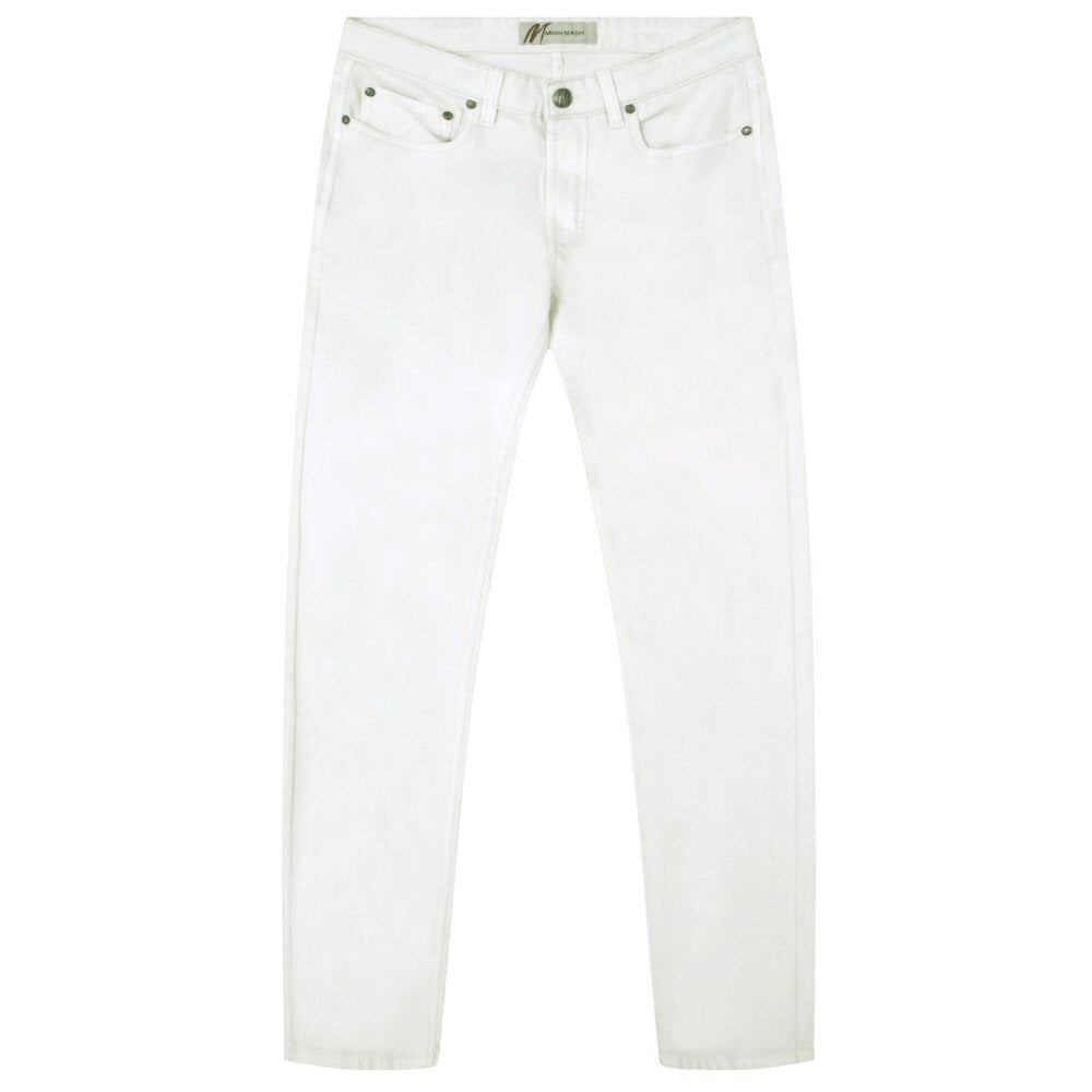 Mish Mash Mens Tapered Leg Jeans Off White