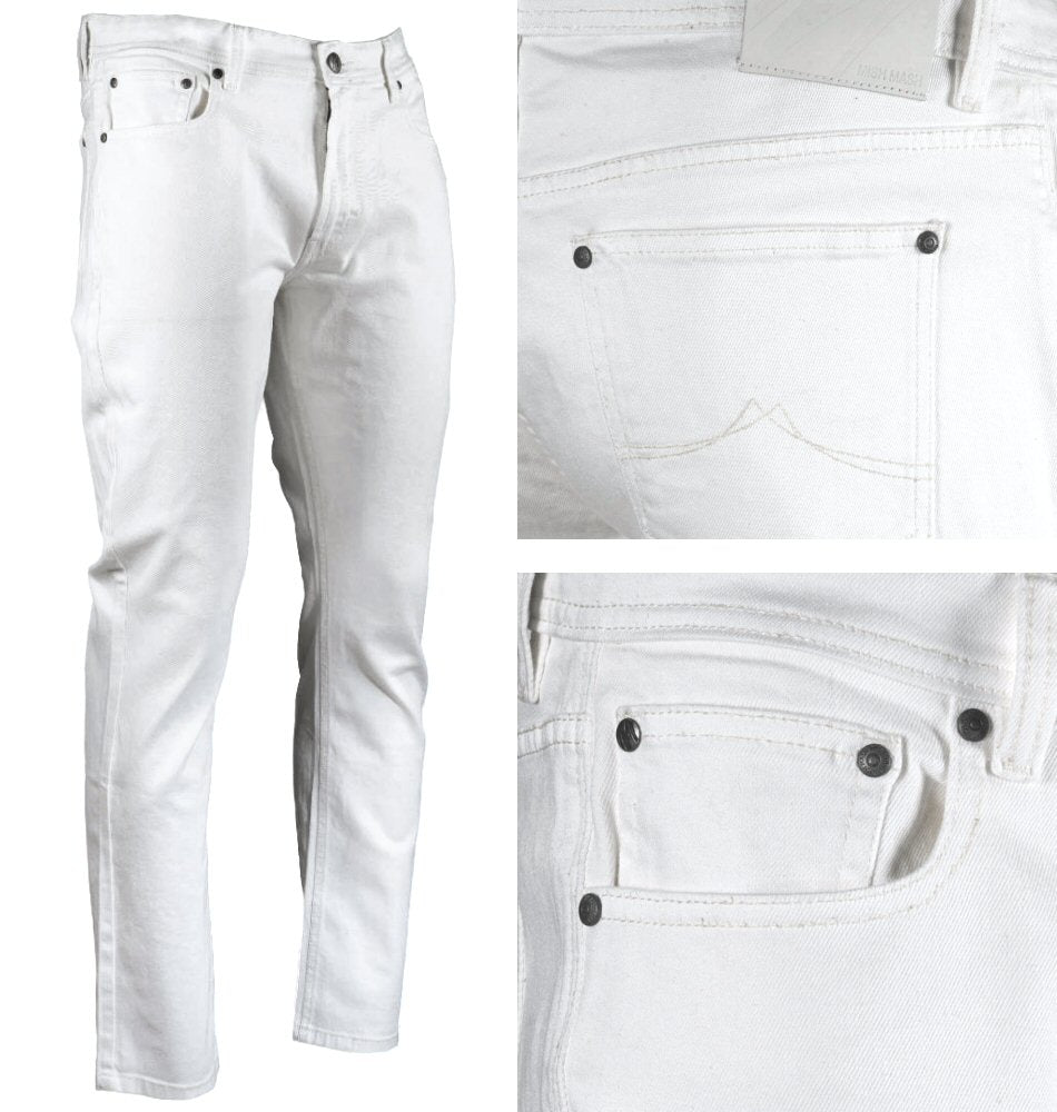 Mish Mash Mens Tapered Leg Jeans Off White OLD