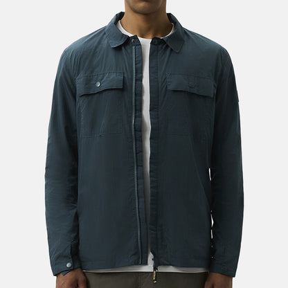 Patrick Jackson Breast Pockets Overshirt Dark Blue