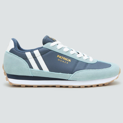 Patrick Monza Runner Trainer Nylon / Suede Blue and White