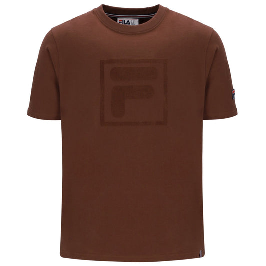 Fila Pepe Flock Self Chest Logo T-Shirt Brown