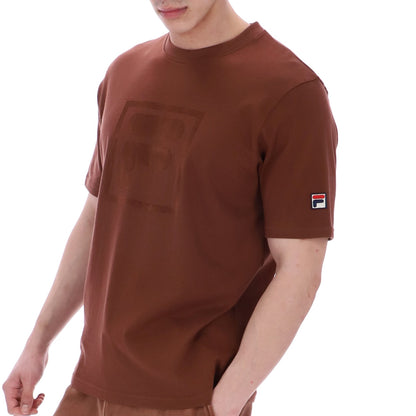Fila Pepe Flock Self Chest Logo T-Shirt Brown