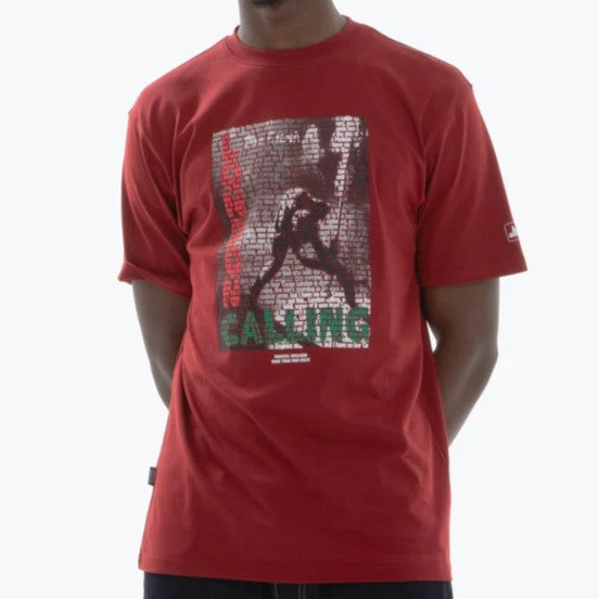 Peaceful Hooligan The Clash London Calling T Shirt Dark Red