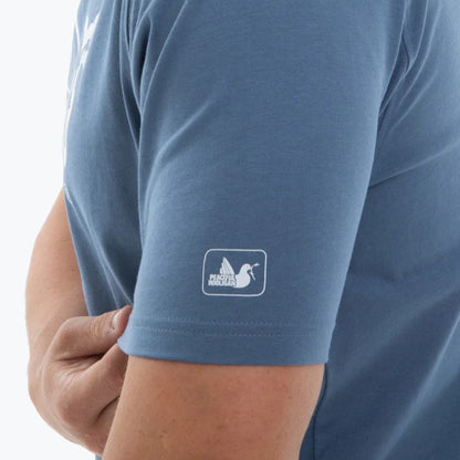 Peaceful Hooligan Outline Logo T Shirt Blue