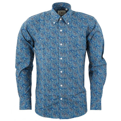 Relco Paisley Long Sleeve Shirt Blue