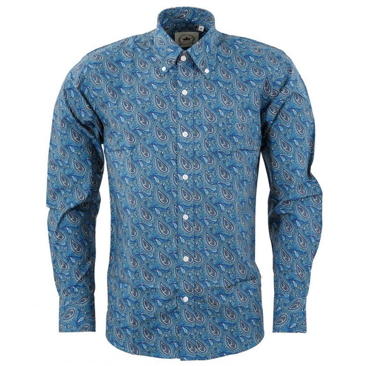 Relco Paisley Long Sleeve Shirt Blue