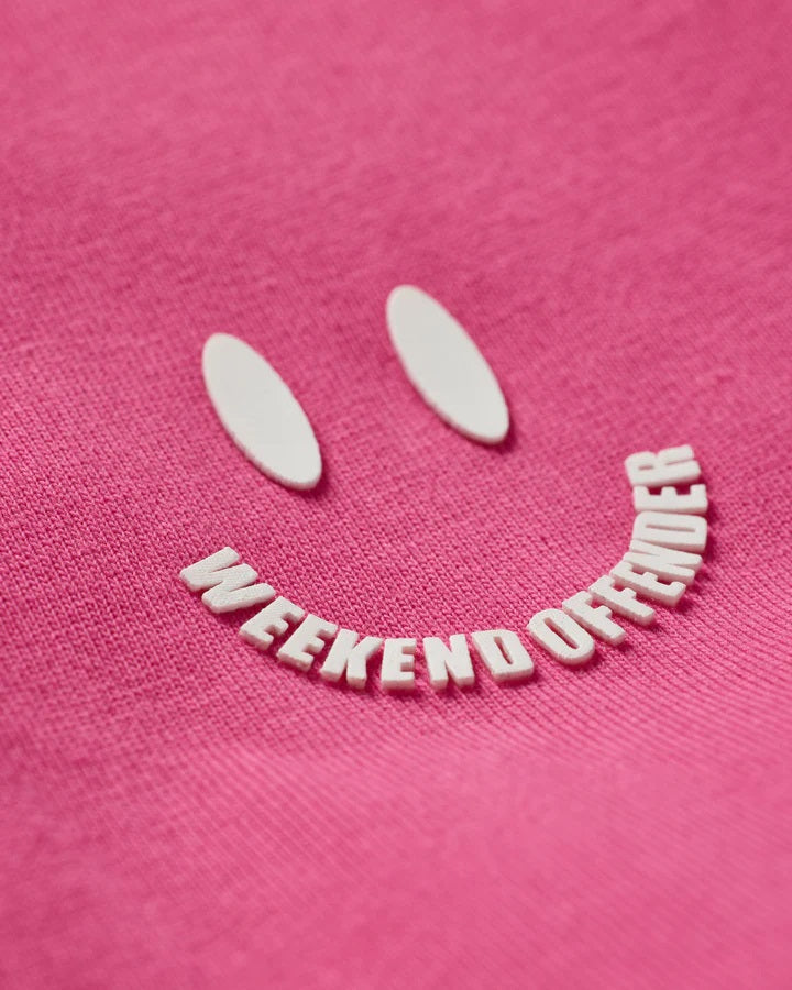 Weekend Offender Mini Rave Smiley T-Shirt Candy Pink