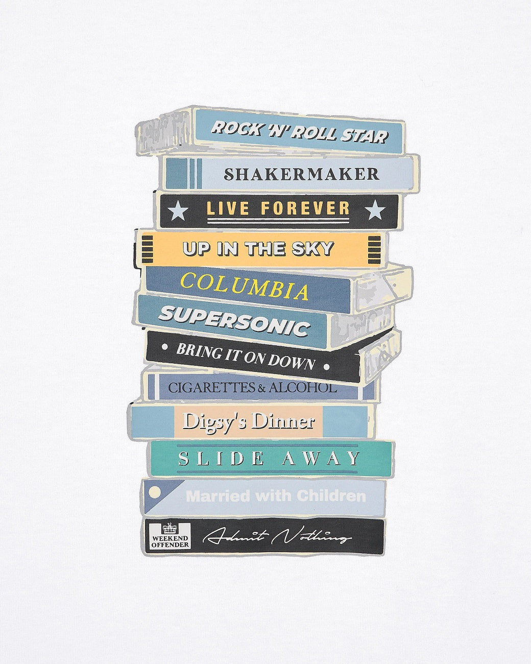 Weekend Offender Oasis Cassettes T-Shirt White