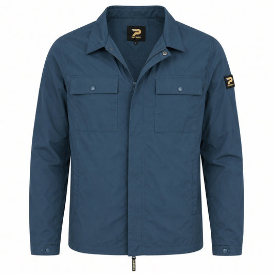 Patrick Jackson Breast Pockets Overshirt Dark Blue