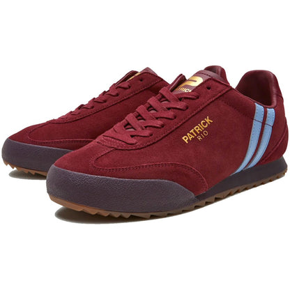 Patrick Rio Suede Trainer Burgundy / Sky
