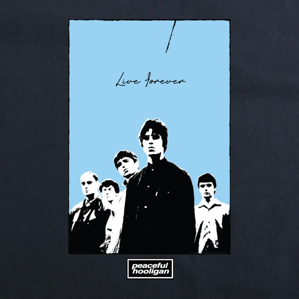 Peaceful Hooligan Oasis Live Forever T-Shirt Navy