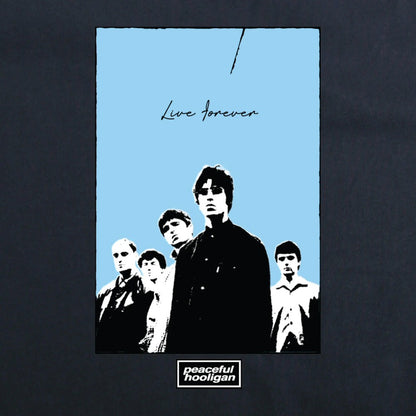 Peaceful Hooligan Oasis Live Forever T-Shirt Navy