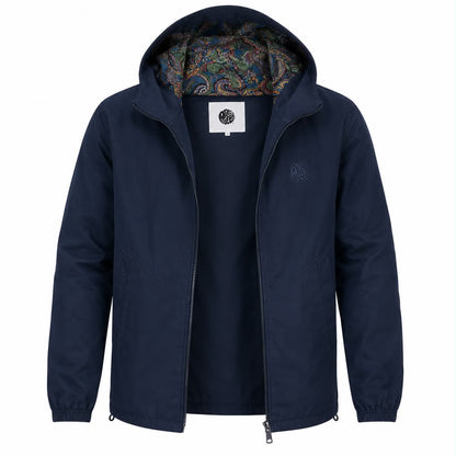 Pretty Green Paisley Lined Hood Jacket Navy