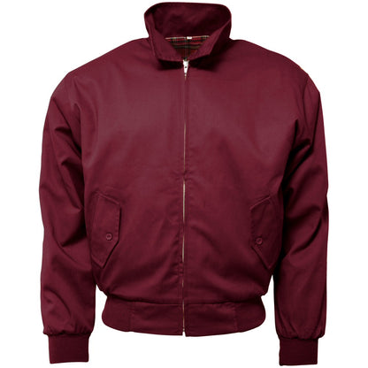 Relco Classic Red Tartan Lined Harrington Jacket Burgundy