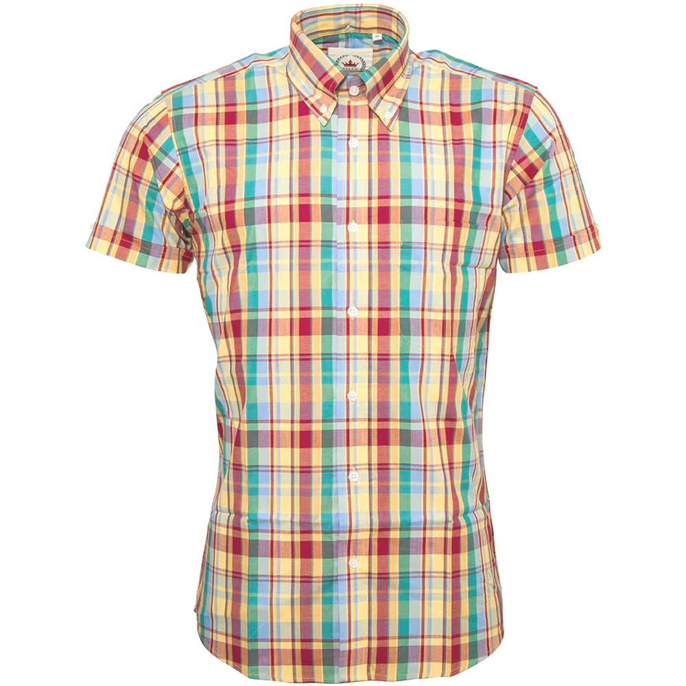 Relco Button Down Check Short Sleeve Shirt Multi