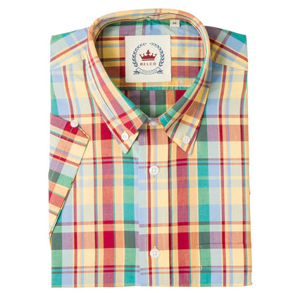 Relco Button Down Check Short Sleeve Shirt Multi