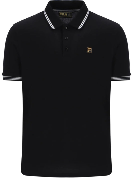 Fila Soren 2 Gold Collection Tipped Pique Polo Shirt Black