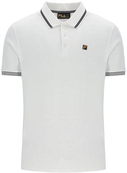 Fila Soren 2 Gold Collection Tipped Pique Polo Shirt Off White