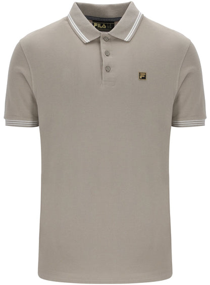 Fila Soren 2 Gold Collection Tipped Pique Polo Shirt Light Khaki