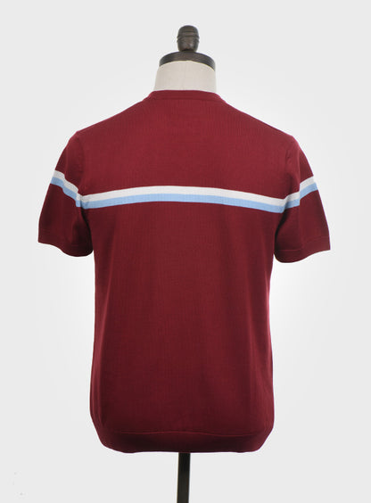 Art Gallery Fine Gauge Knit Horizontal Stripe Crew Neck Wine