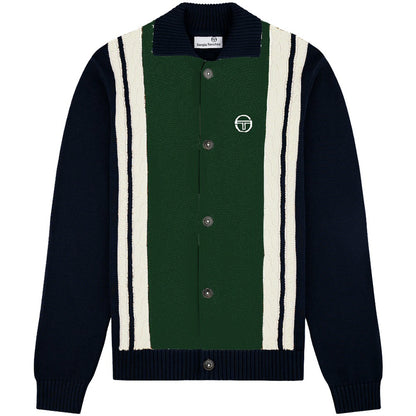 Sergio Tacchini Bruni Cable Knit Cardigan Navy Blue