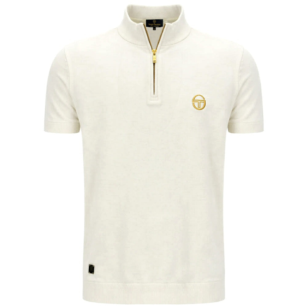 Sergio Tacchini Daytone 1/4 Zip Funnel Neck Top Ecru