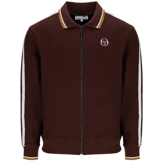 Sergio Tacchini Twin Stripe Sleeve Twill Track Top Brown