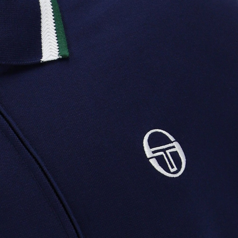 Sergio Tacchini Zip Neck Twin Tipped Polo Shirt Navy
