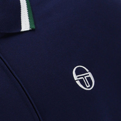 Sergio Tacchini Zip Neck Twin Tipped Polo Shirt Navy