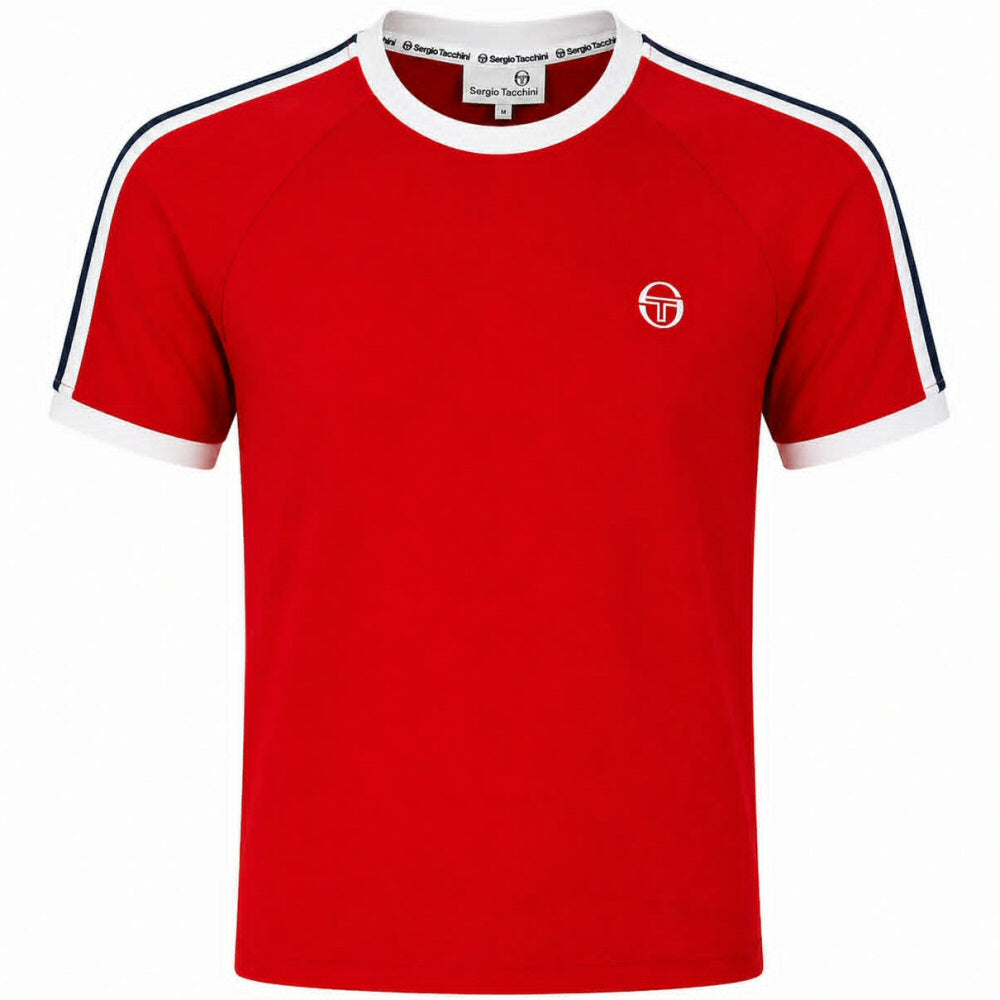 Sergio Tacchini Raglan Sleeve Ringer T-Shirt Red