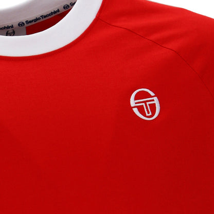 Sergio Tacchini Raglan Sleeve Ringer T-Shirt Red