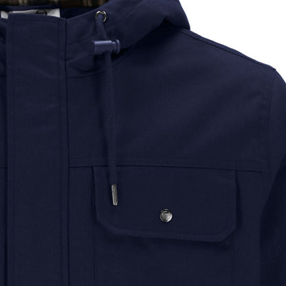 Sergio Tacchini Four Pocket Hooded Twill Parka Navy