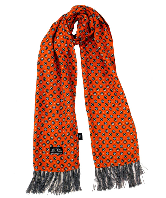Tootal Small Geometric Wheels Rayon Scarf Orange