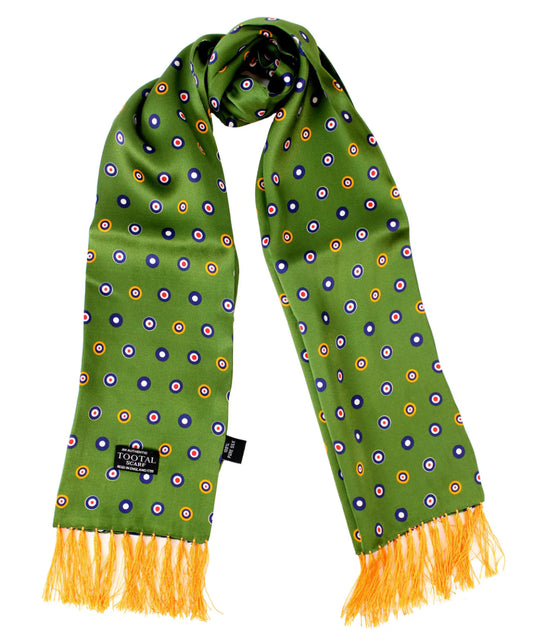 Tootal Mens Printed Silk Scarf Targets Green