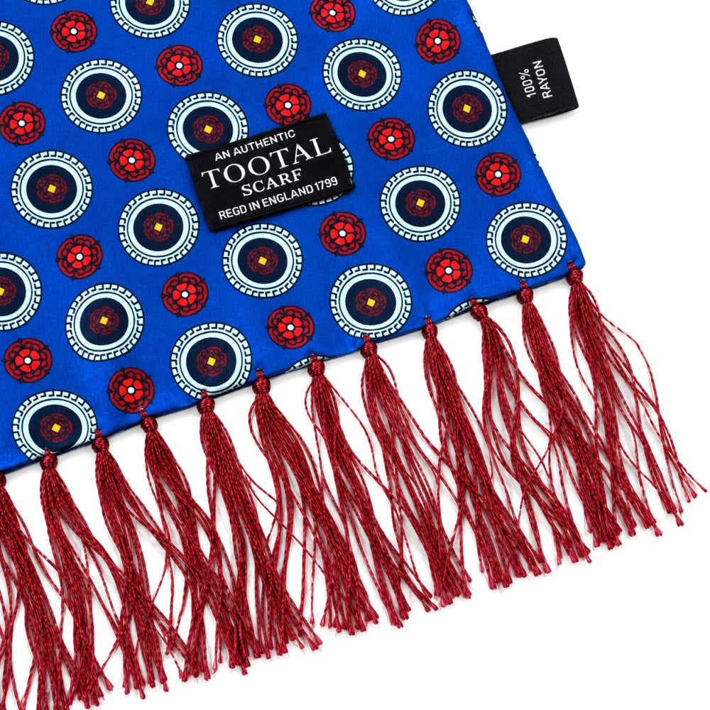 Tootal Roses Motif 100% Silk Scarf Royal Blue
