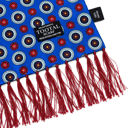 Tootal Roses Motif 100% Silk Scarf Royal Blue