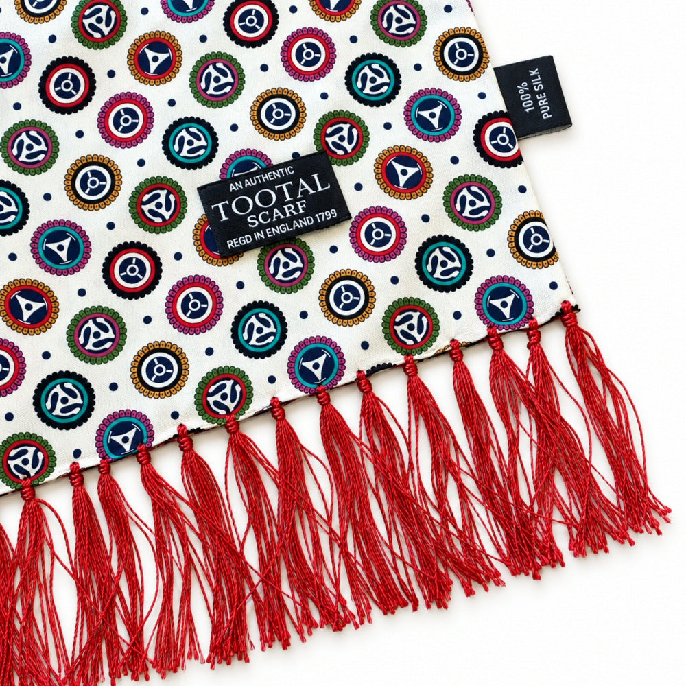 Tootal Record Spider Design 100% Silk Scarf Alabaster