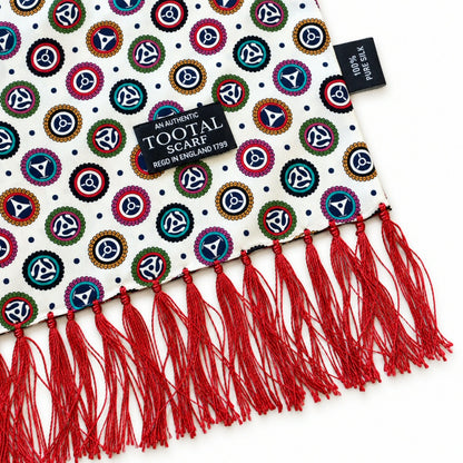 Tootal Record Spider Design 100% Silk Scarf Alabaster