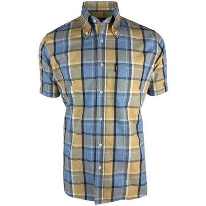 Trojan Records Windowpane Check Shirt With Pocket Square Powder