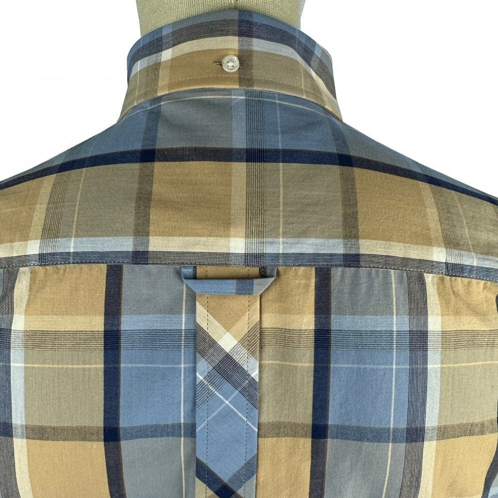 Trojan Records Windowpane Check Shirt With Pocket Square Powder