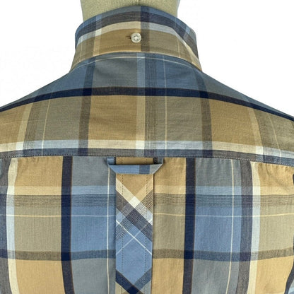 Trojan Records Windowpane Check Shirt With Pocket Square Powder