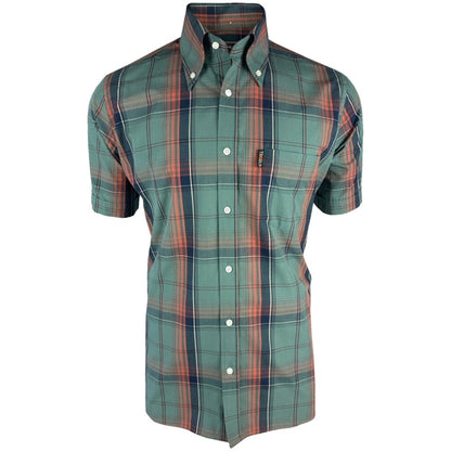 Trojan Records Windowpane Check Shirt With Pocket Square Slate