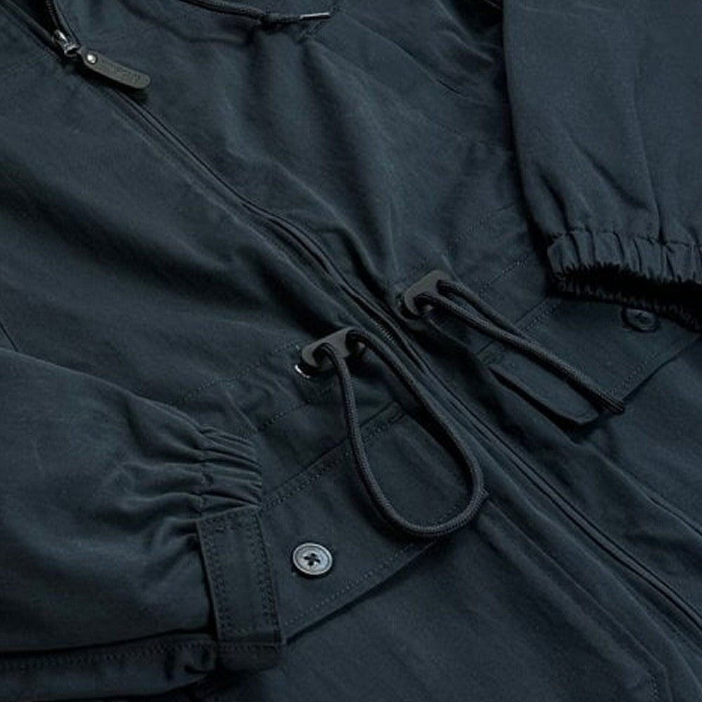 Trojan Records Peached Twill Cotton Hooded Parka Navy