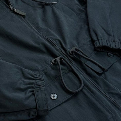 Trojan Records Peached Twill Cotton Hooded Parka Navy