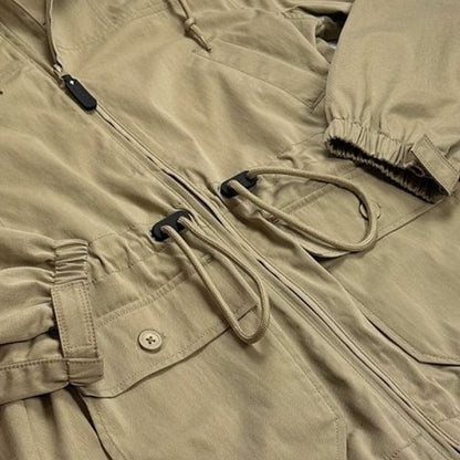 Trojan Records Peached Twill Cotton Hooded Parka Stone