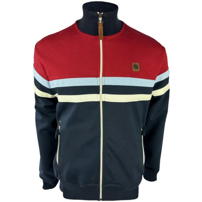 Trojan Records Twin Chest Stripe Track Top Navy