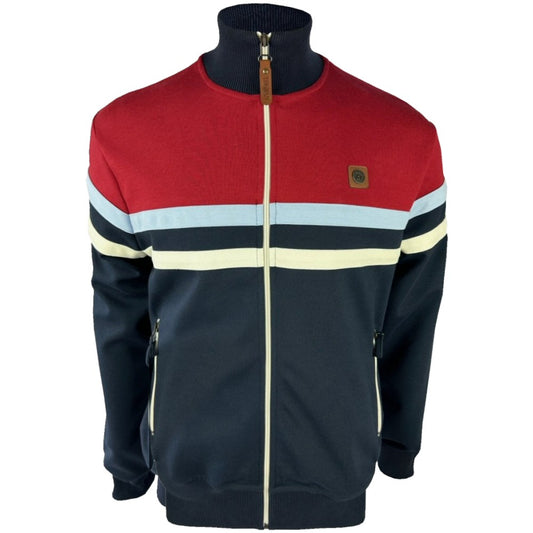 Trojan Records Twin Chest Stripe Track Top Navy
