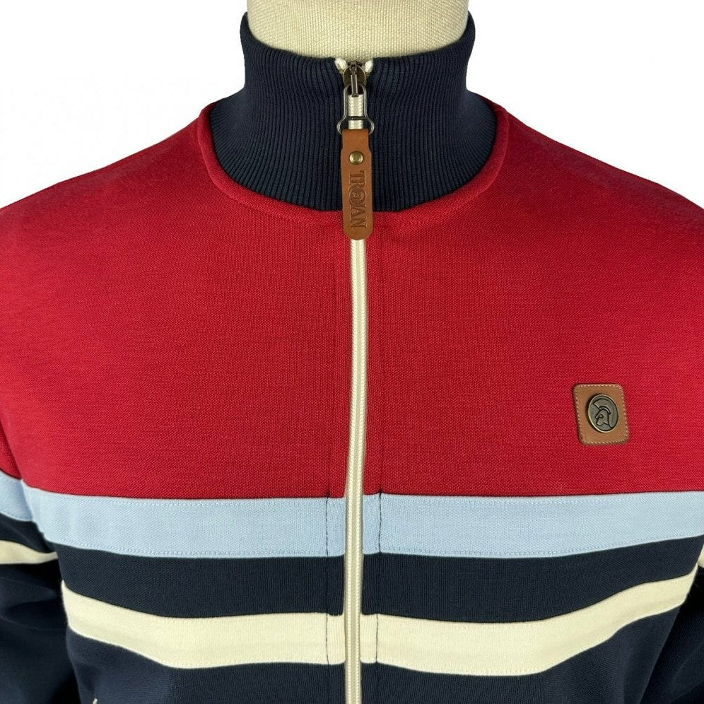 Trojan Records Twin Chest Stripe Track Top Navy