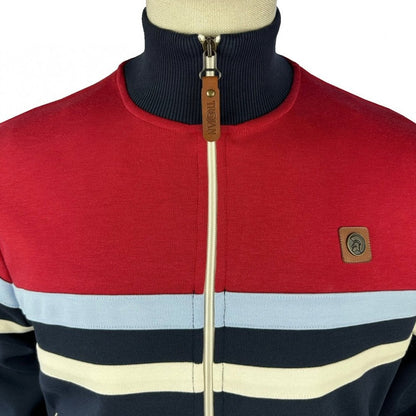 Trojan Records Twin Chest Stripe Track Top Navy